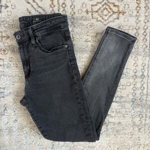 AG Adriano Goldschmied Farrah High Rise Skinny Crop 26 Black Gray